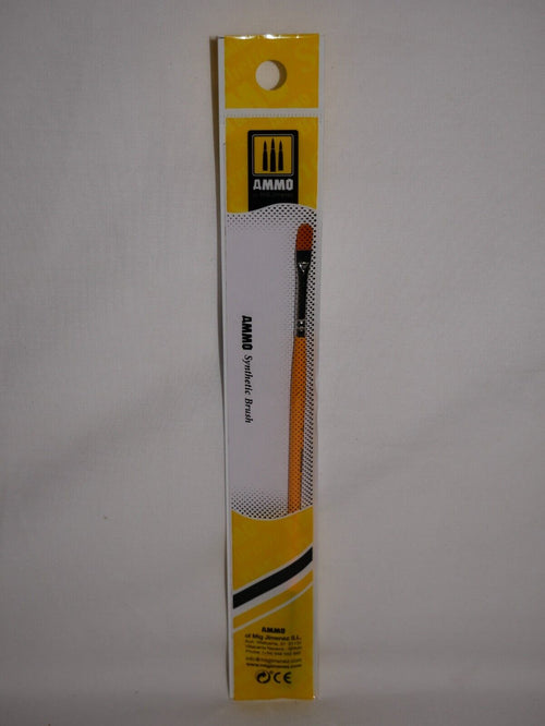 Ammo By Mig Jimenez Size 4 Flat Synthetic Hair Filbert Model Brush - A.MIG-8595