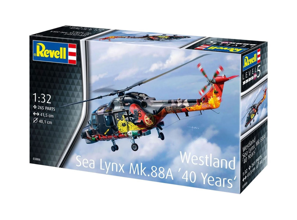 Revell 1:32 Westland Sea Lynx MK.88A Helicopter '40 Years' Skill Level 5 - 03806