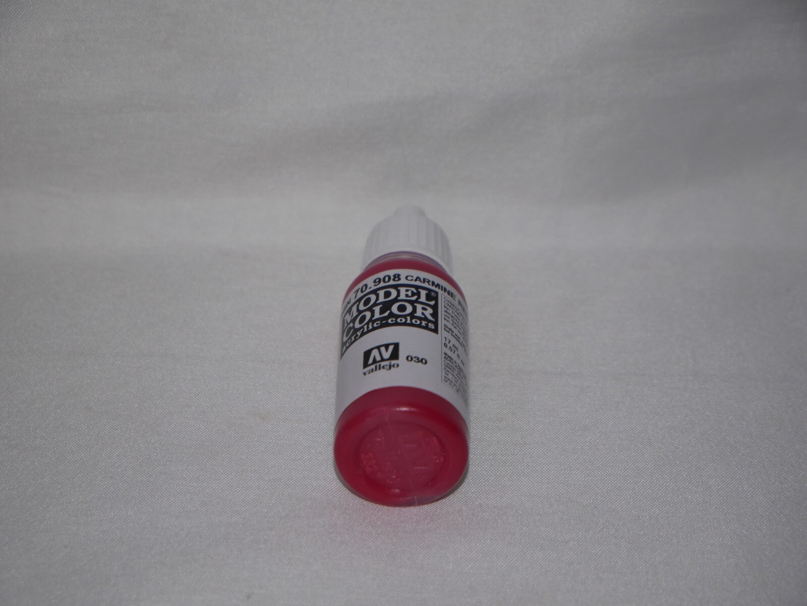 Vallejo Model Color Carmine Red Acrylic 17ml/0.57 fl oz Dropper Bottle - 70.908