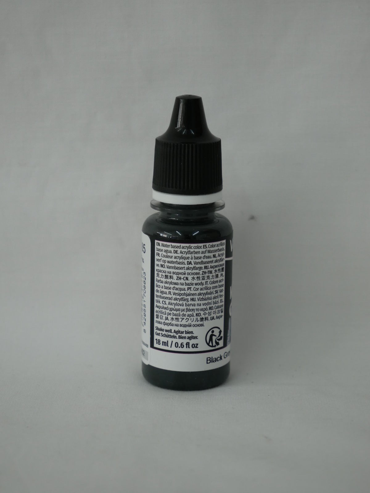 Vallejo Model Color Black Grey Acrylic 18ml/0.60 fl oz Dropper Bottle - 70.862