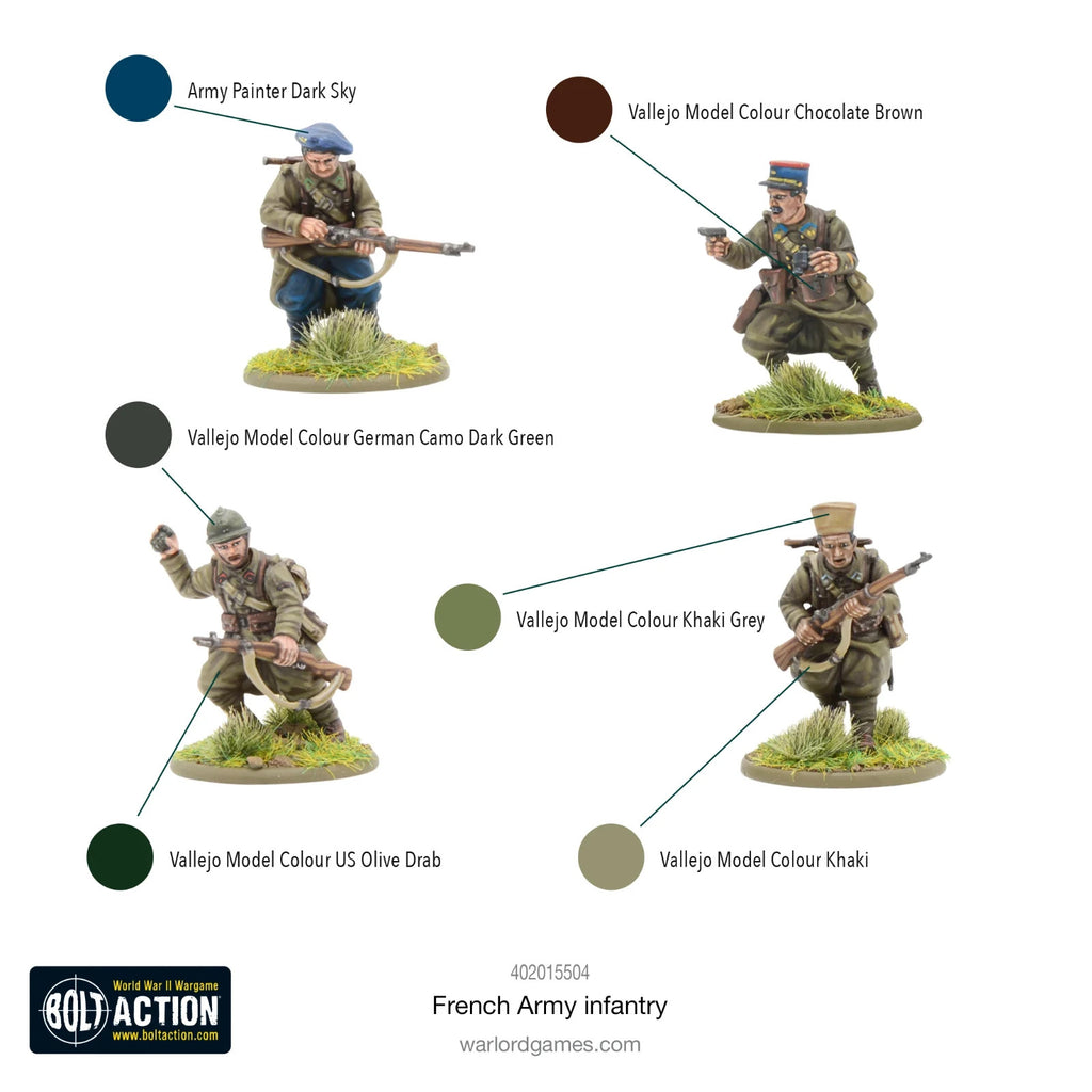 Warlord Games Bolt Action 1:56 Scale WWII French Army Infantry Minis - 402015504
