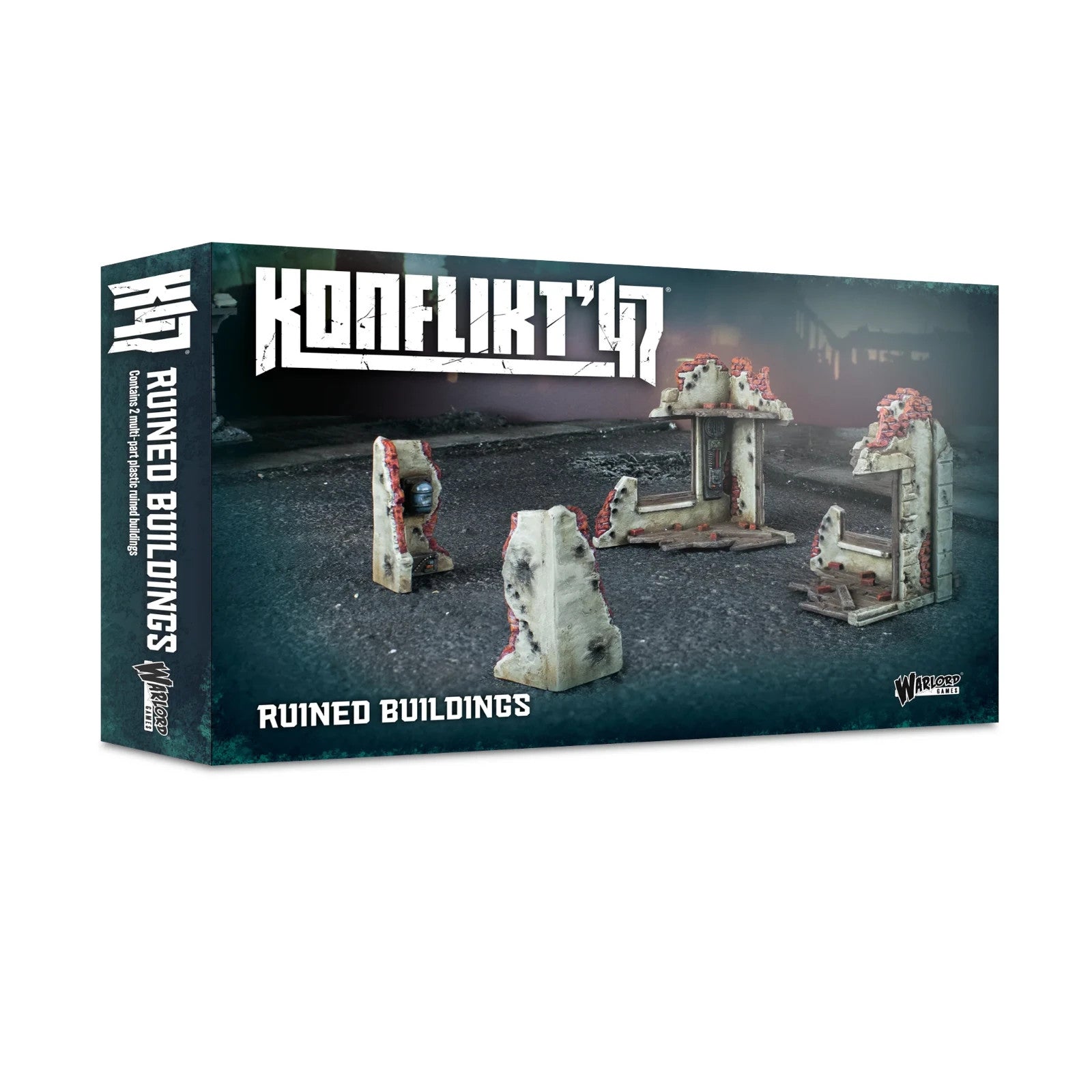 Warlord Games Konflikt 47 1:56 Scale Hard Plastic Ruined Buildings - 452000202