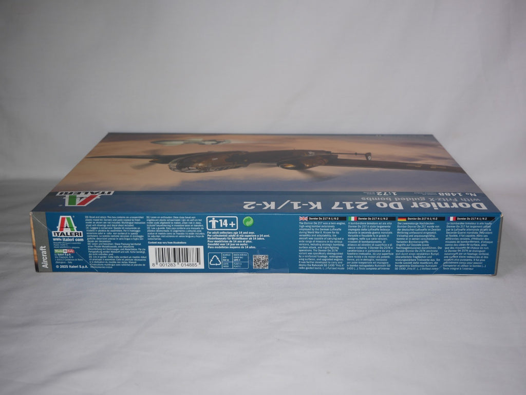 Italeri 1:72 Scale Dornier Do 217 K-1/K-2 Bomber With Fritz-X Guided Bombs - 1488
