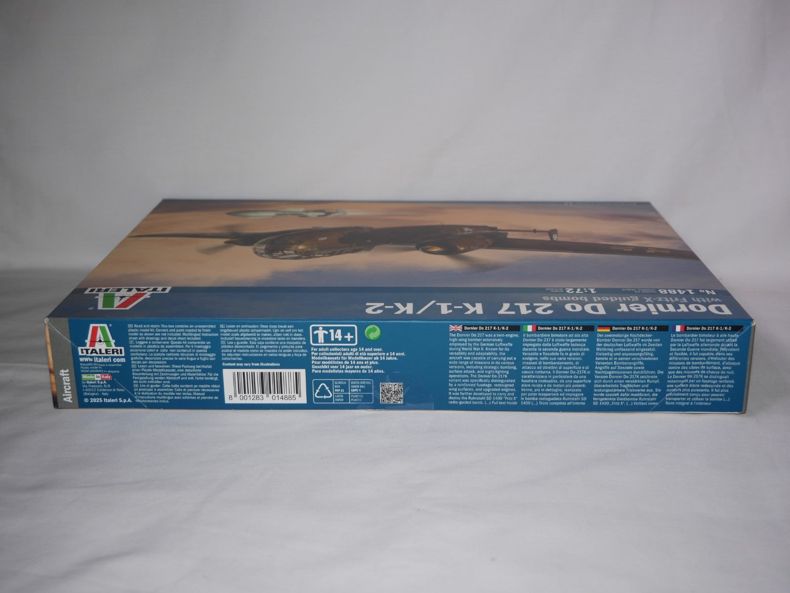 Italeri 1:72 Scale Dornier Do 217 K-1/K-2 Bomber With Fritz-X Guided Bombs - 1488
