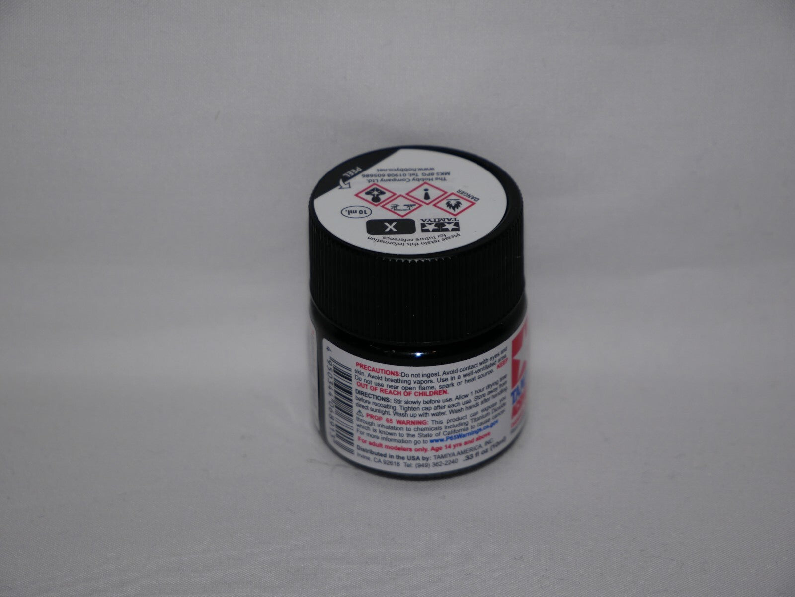 Tamiya Color Acrylic Modeling Paint Mini X-1 Black 10ml (1/3oz) Glass Jar 81501