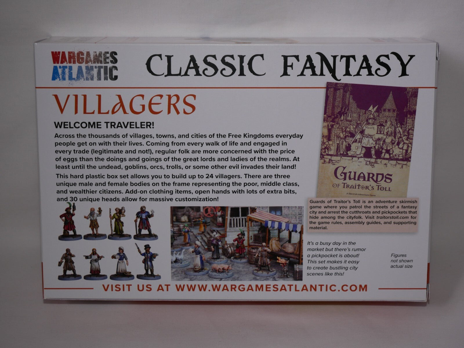 Wargames Atlantic Classic Fantasy 28mm Hard Plastic Villagers Figures - WAACF010