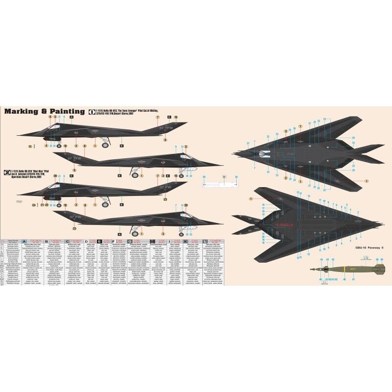 MisterCraft Hobby Kits 1:72 Scale (E-07) Lockheed F-117A Bagdad Strike - 050078