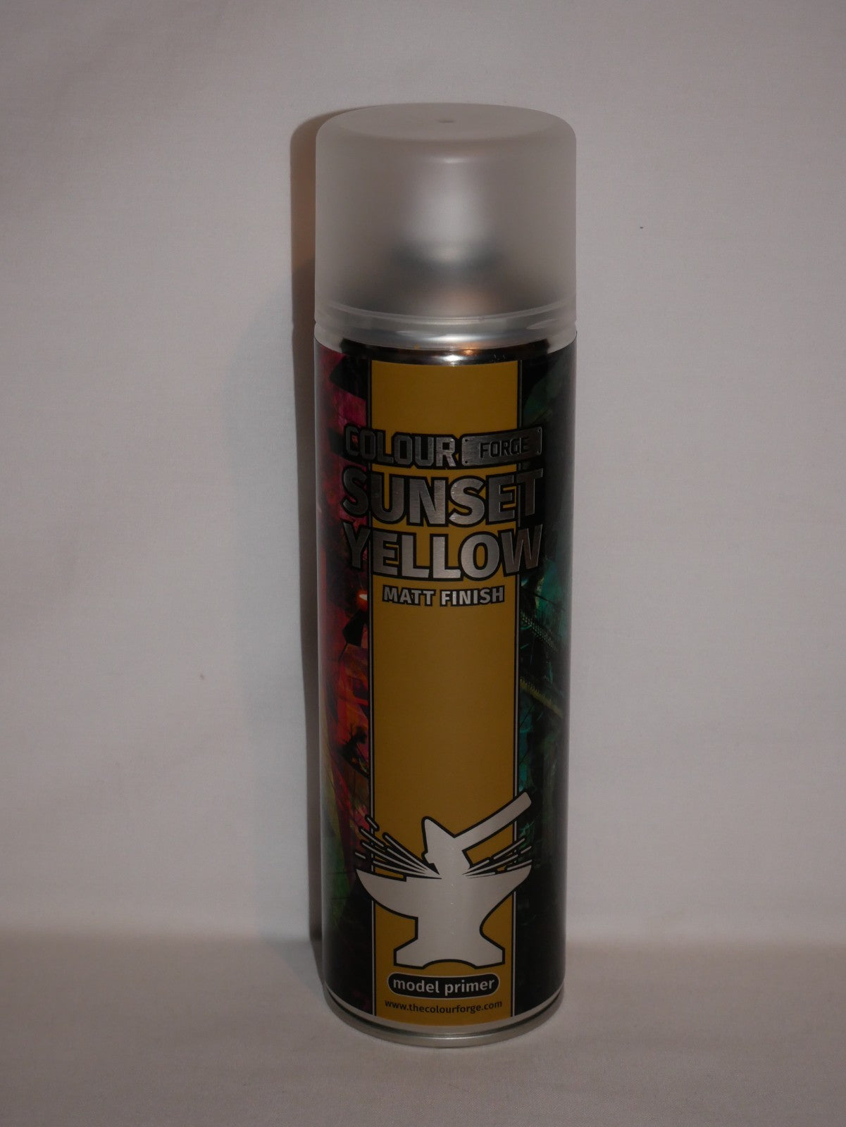 The Colour Forge Sunset Yellow Matt Finish Model Primer 500ml Aerosol Spray Can