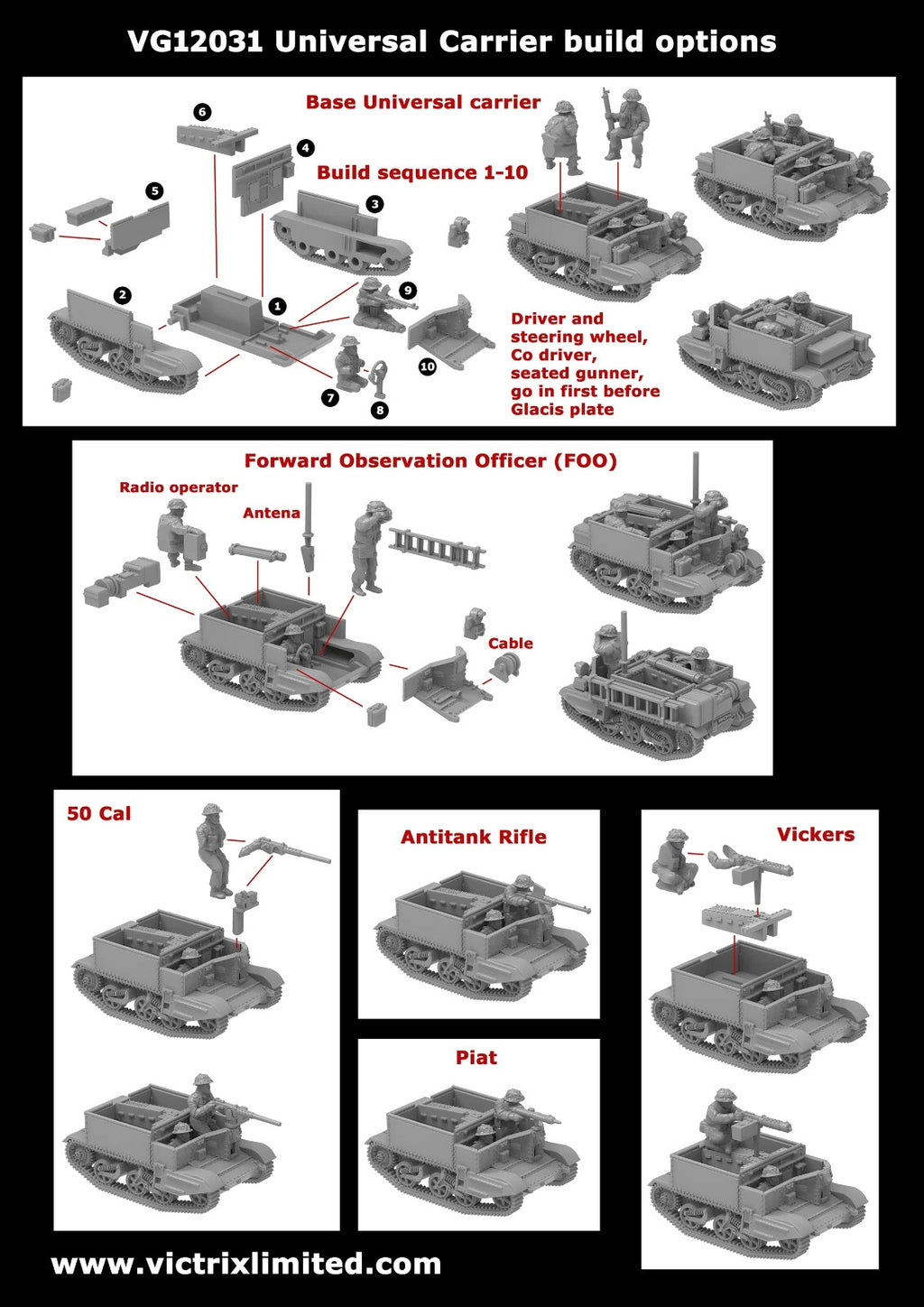 Victrix 1:144 Scale Universal Carrier With Europe & Desert Crew Options VG12031