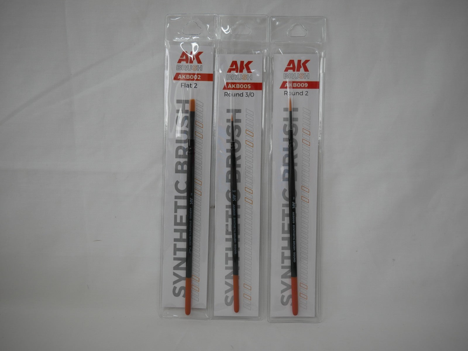 AK Interactive Basic Synthetic Hair 3 Piece Miniature Painting Brush Set - AKB104