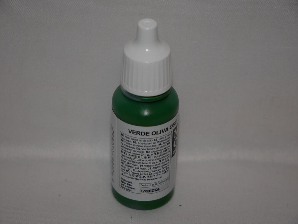 Vallejo Model Color Flat Green Acrylic 17ml /0.57 fl oz Dropper Bottle - 70.968