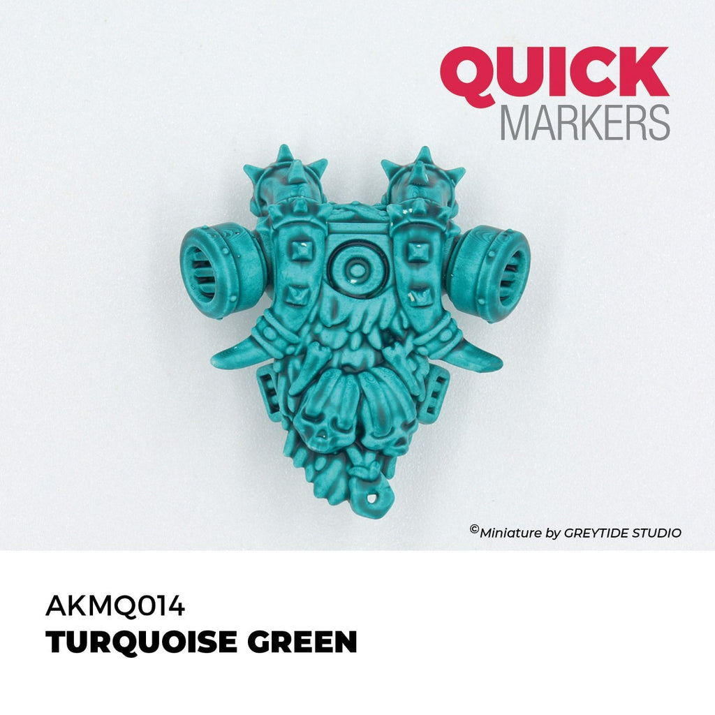 AK Interactive Acrylic Quick Gen Markers For Tabletop Games Turquoise Green - AKMQ014