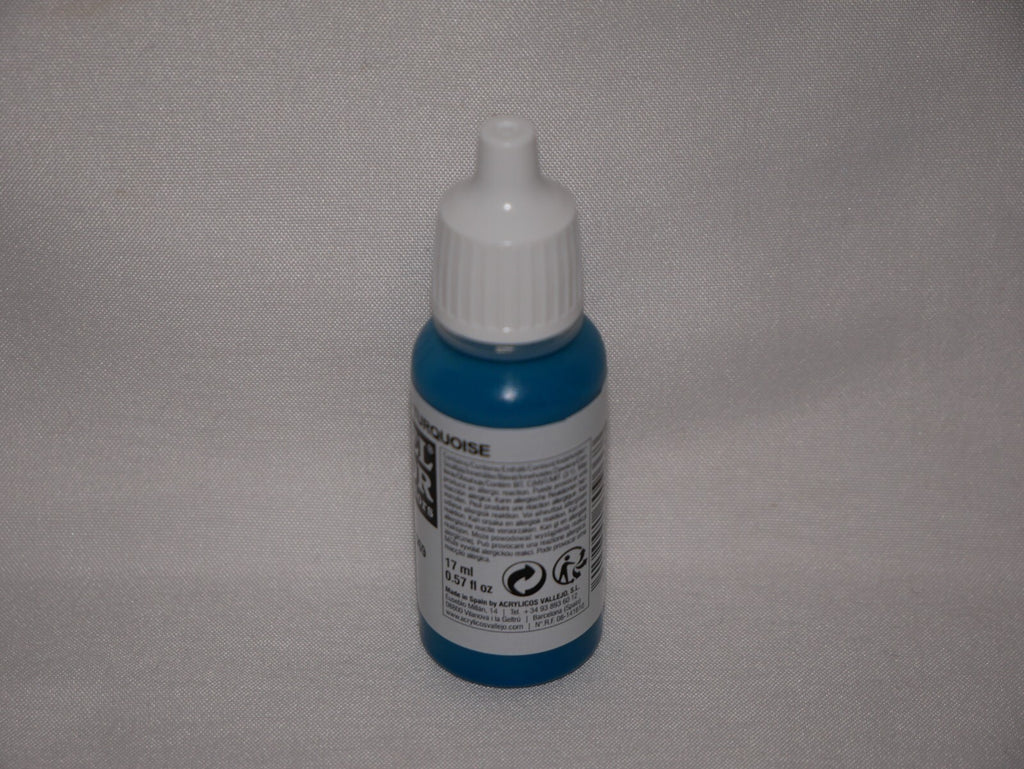 Vallejo Model Color Turquoise Acrylic 17ml/0.57 fl oz Dropper Bottle - 70.966