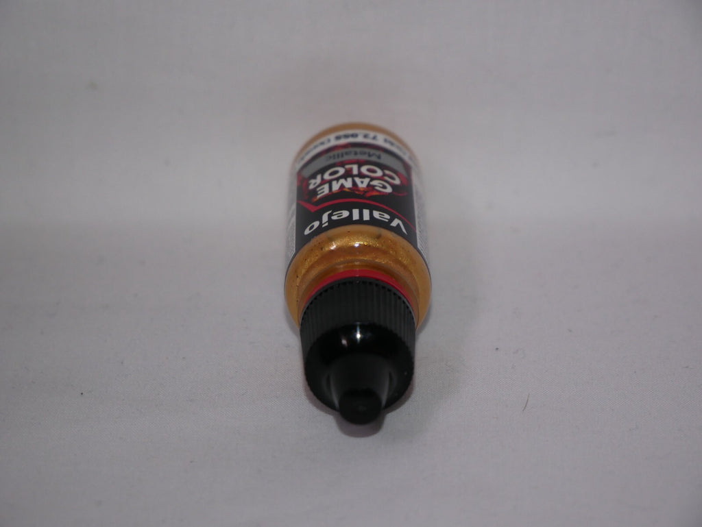 Vallejo Game Color Acrylic Metallics Polished Gold 18ml Dropper Bottle - 72.055