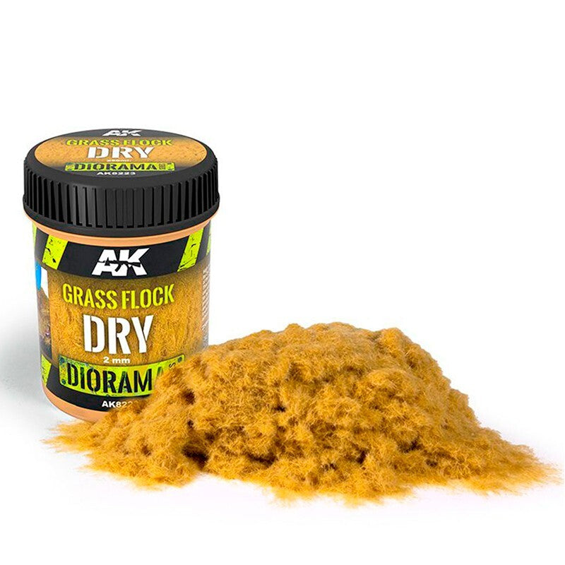 AK Interactive Diorama Series 2mm Dry Grass Flock 250ml Plastic Tub - AK8223