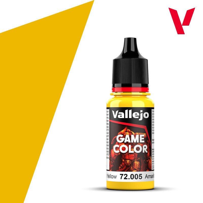 Vallejo Game Color Acrylic Moon Yellow 18ml/0.6 fl oz Dropper Bottle - 72.005