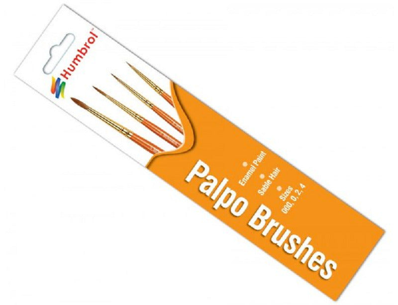 Humbrol Palpo Sable Hair Brush Pack Sizes 000, 0, 2, 4 For Model Painting - AG4250
