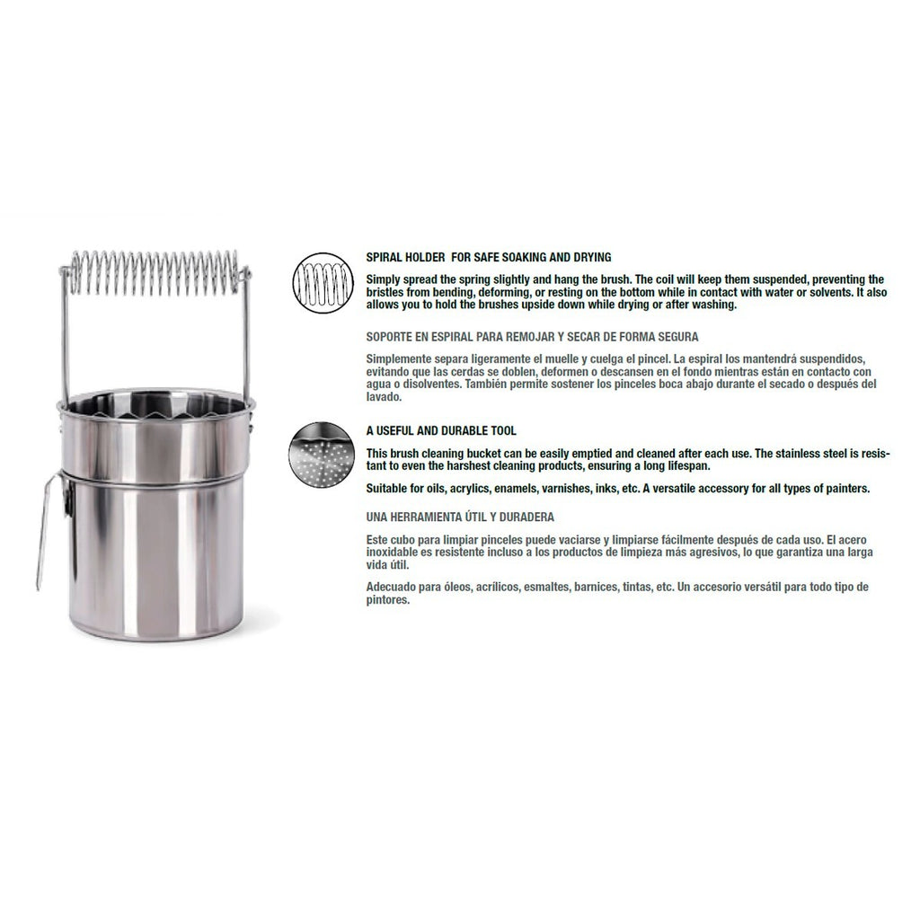 AK Interactive Stainless Steel Model Painting Paint Brush Cleaning Bucket - AK9569