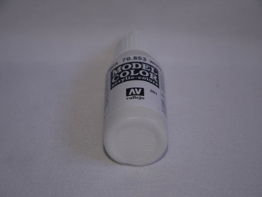 Vallejo Model Color White Glaze Acrylic 17ml/0.57 fl oz Dropper Bottle - 70.853