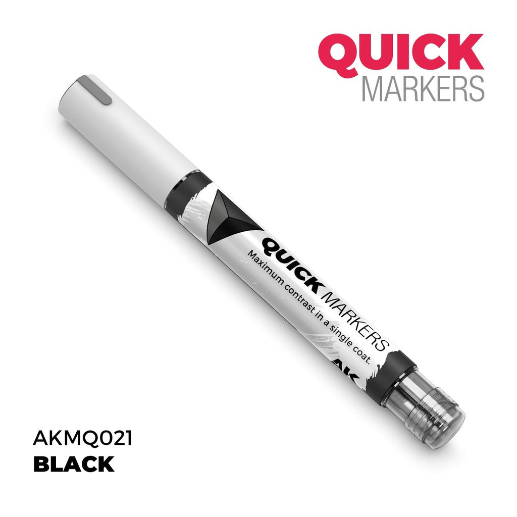 AK Interactive Acrylic Quick Gen Markers For Tabletop Wargaming Black - AKMQ021