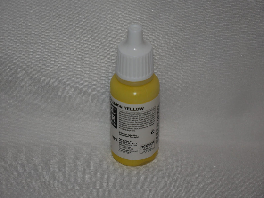 Vallejo Model Color Lemon Yellow Acrylic 17ml/0.57 fl oz Dropper Bottle - 70.952