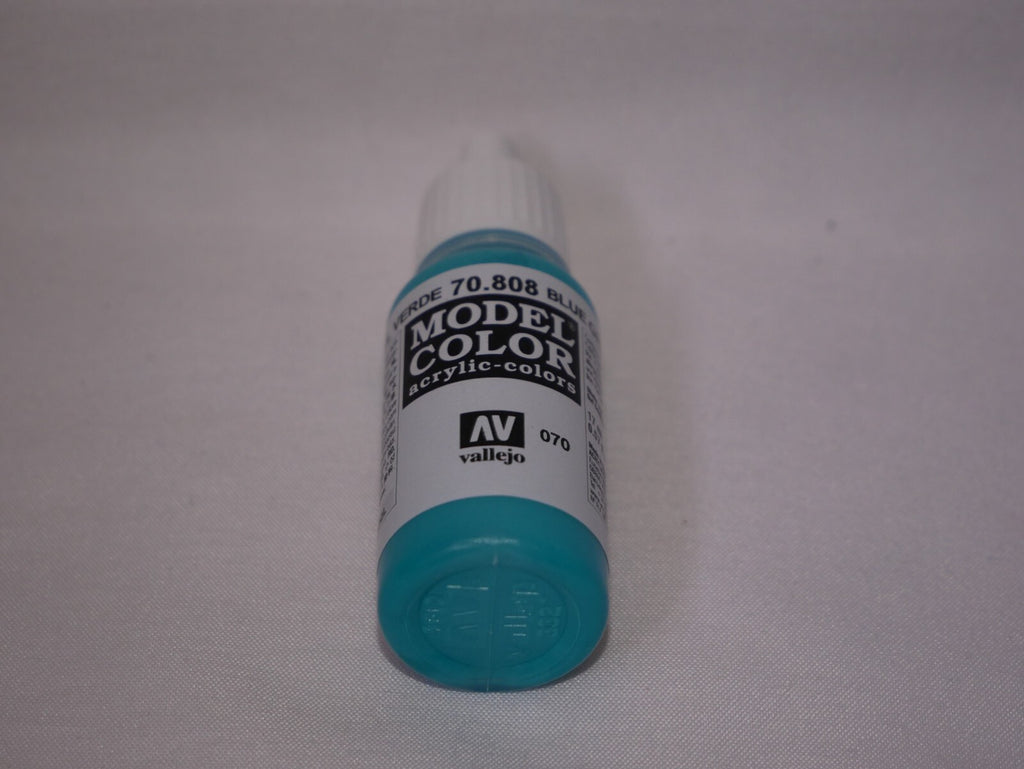 Vallejo Model Color Blue Green Acrylic 17ml/0.57 fl oz Dropper Bottle - 70.808