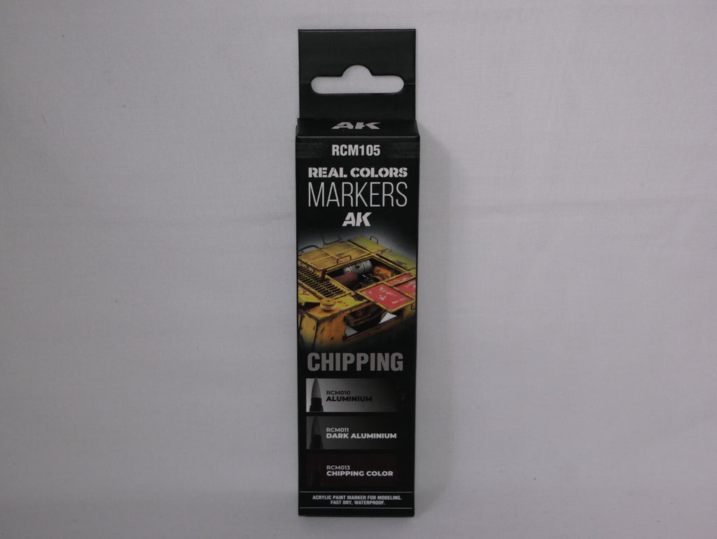 AK Interactive Real Colors Fast Dry Acrylic Markers Chipping 3 Piece Set RCM105