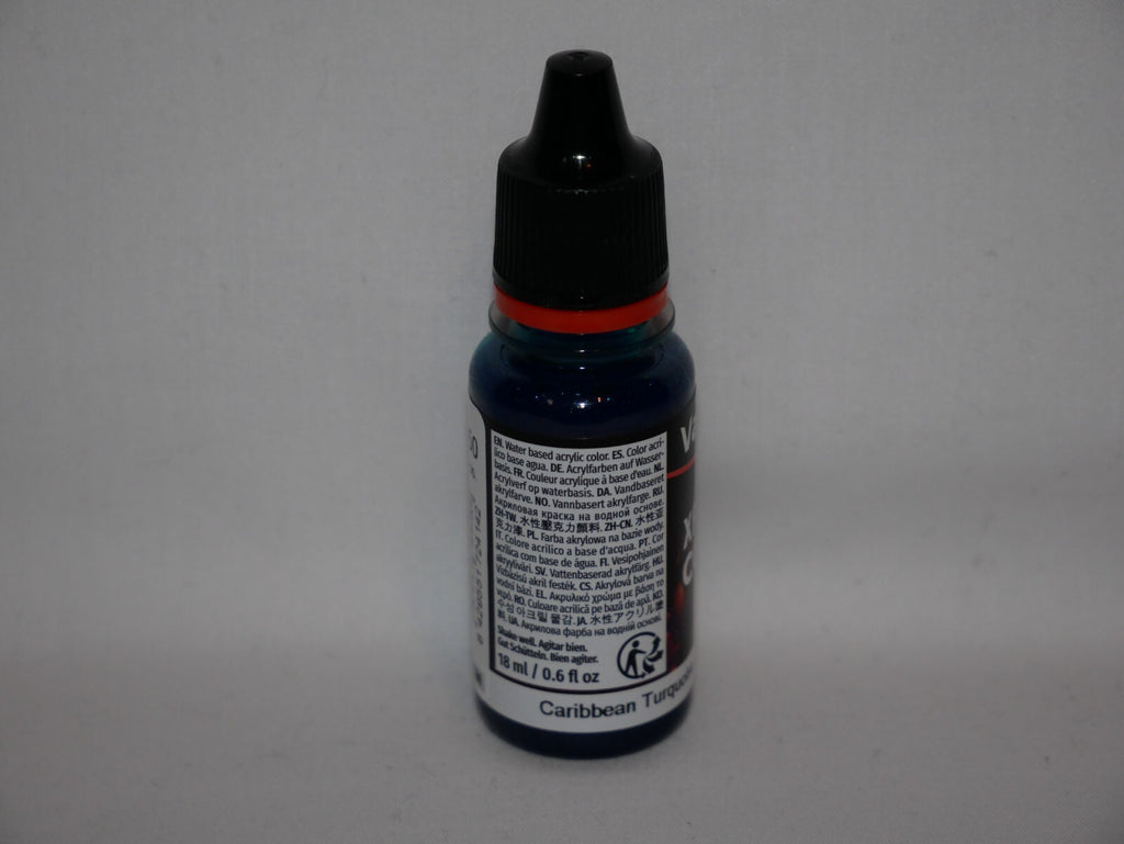 Vallejo Xpress Color Acrylics Caribbean Turquoise 18ml Dropper Bottle - 72.414