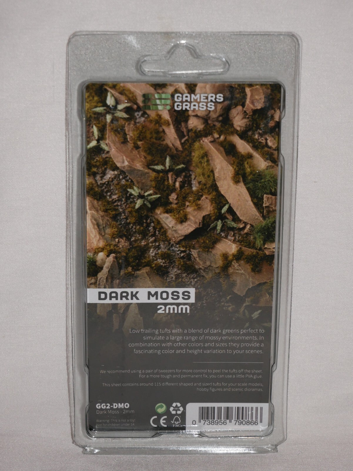 Gamers Grass Wild Dark Moss 2mm Tufts For Wargaming Bases (115) Per Pack GG2-DMO