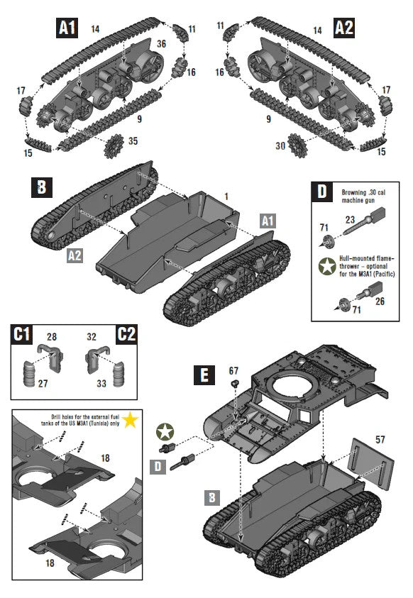 Warlord Games Bolt Action 1:56 Scale WWII M3 Stuart Light Tank Model - 402013002