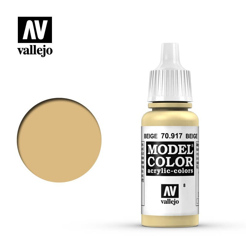 Vallejo Model Color Beige Acrylic 17ml/0.57 fl oz Dropper Bottle - 70.917