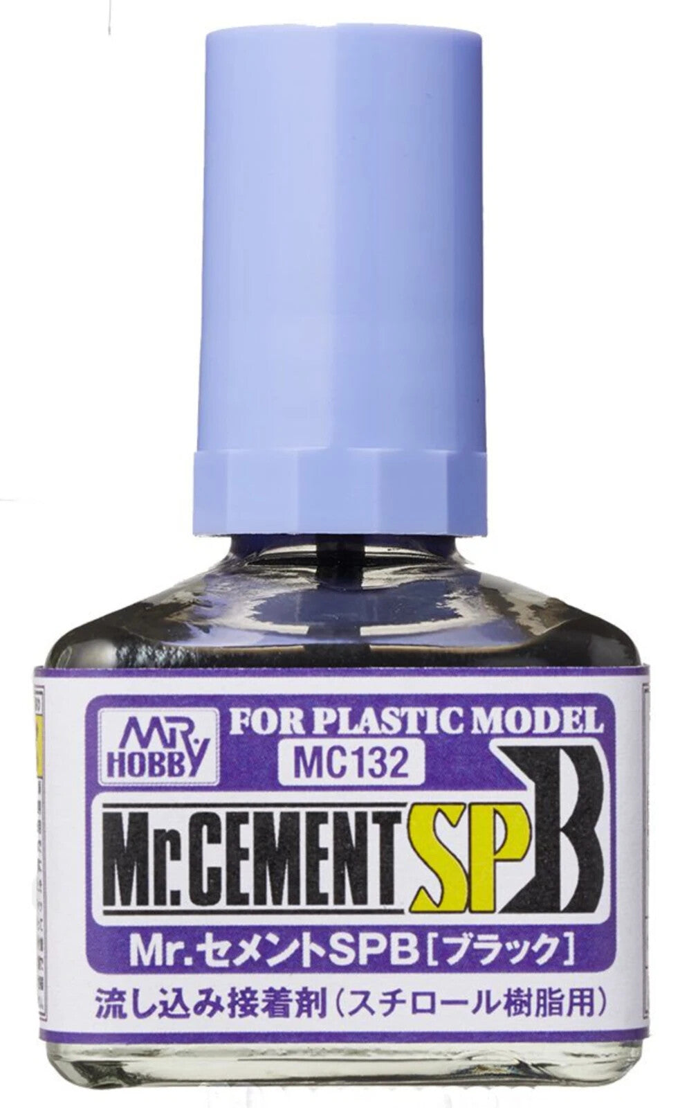 Mr Hobby Mr Cement SPB Black (Brush On Type) For Plastic Kits 40ml Bottle MC-132