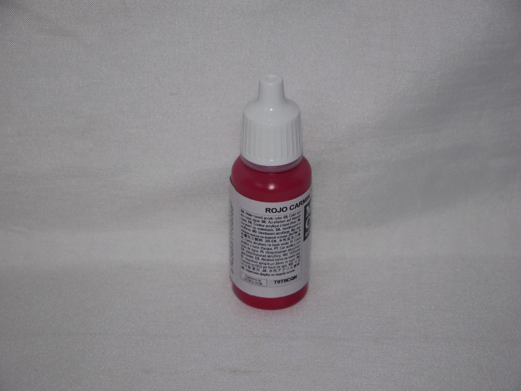 Vallejo Model Color Carmine Red Acrylic 17ml/0.57 fl oz Dropper Bottle - 70.908