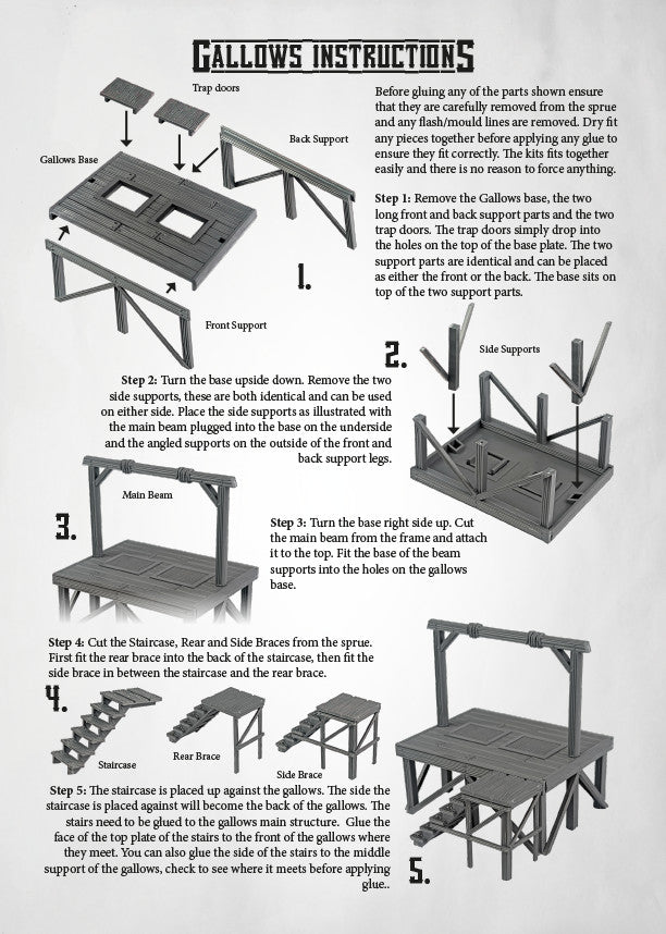 Great Escape Games Dead Man's Hand 28mm Scale Hard Plastic Gallows Set - DMHP107