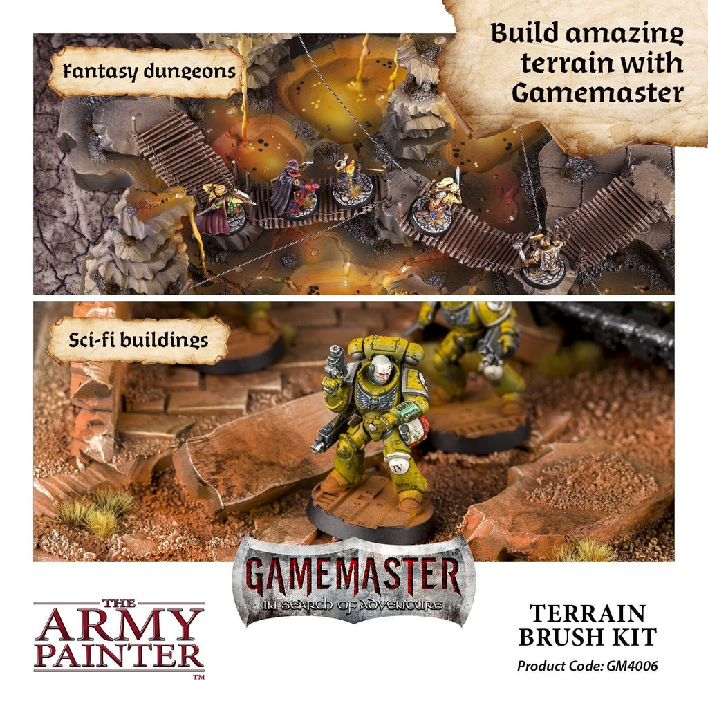 Army Painter Gamemaster Terrain 4 Piece Brush Kit For Terrain Painting - GM4006