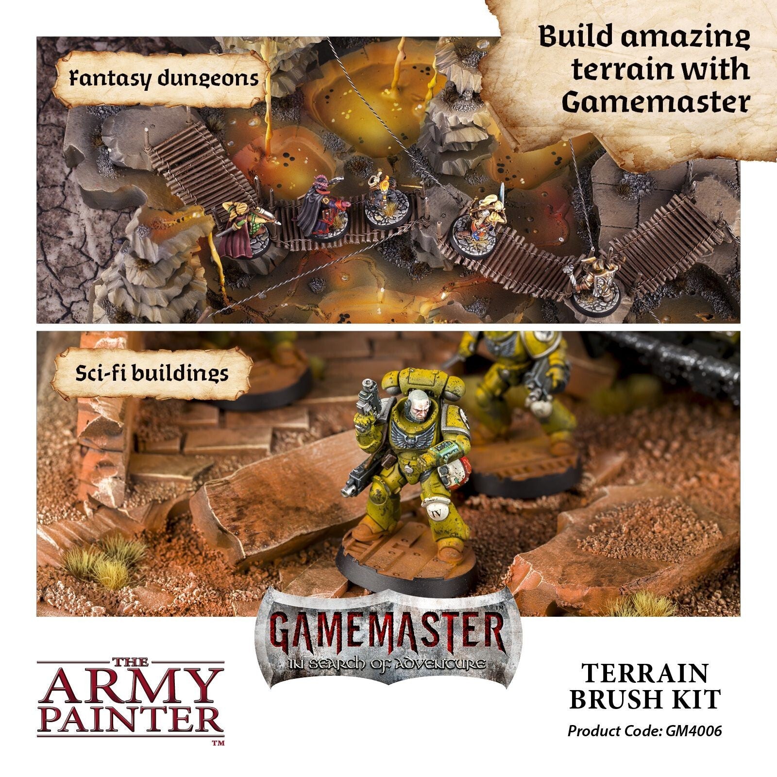 Army Painter Gamemaster Terrain 4 Piece Brush Kit For Terrain Painting - GM4006