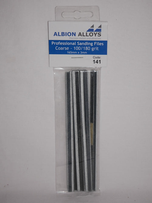 Albion Alloys Professional Sanding Files Coarse - 100/180 Grit 165mm x 3mm - 141
