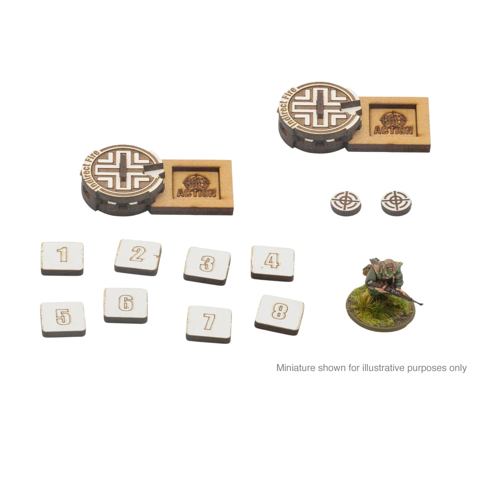 Warlord Games Bolt Action Laser Cut MFD Artillery Zeroing In Markers - 408800009