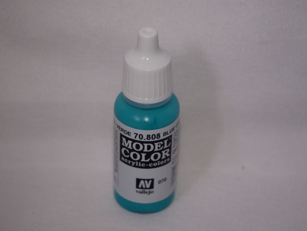 Vallejo Model Color Blue Green Acrylic 17ml/0.57 fl oz Dropper Bottle - 70.808