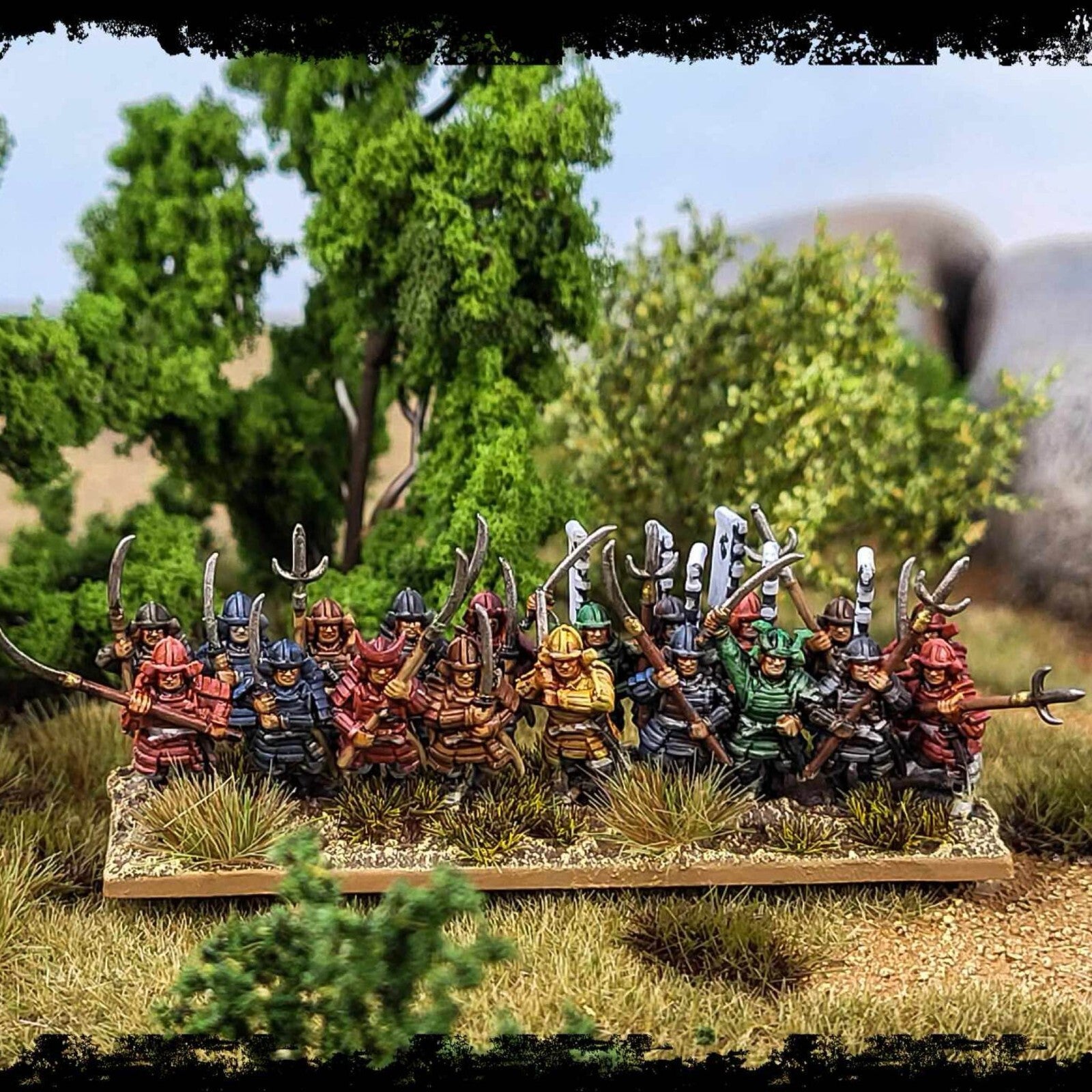 Wargames Atlantic Grand Battle Scale Hard Plastic 10mm Samurai Figures WAARN004S
