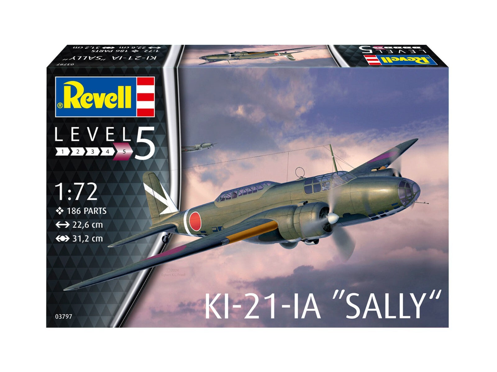 Revell 1:72 Mitsubishi KI-21-lA "Sally" Model Aircraft Kit Skill Level 5 - 03797
