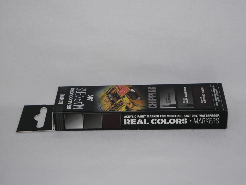 AK Interactive Real Colors Fast Dry Acrylic Markers Chipping 3 Piece Set RCM105
