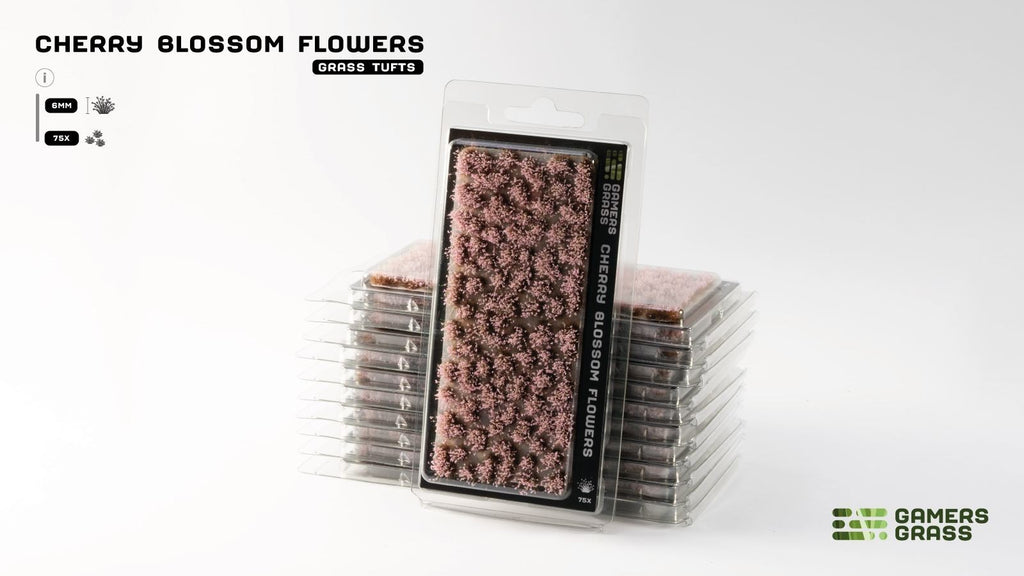 Gamers Grass Cherry Blossom Flowers Grass Tufts For Bases 75x Per Pack - GGFS-CB