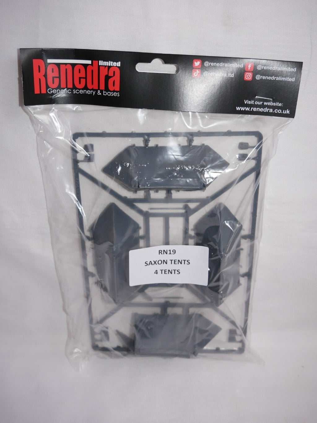 Renedra Limited Generic Scenery & Bases 1/56 Scale Saxon Tents x4 Per Pack RN19