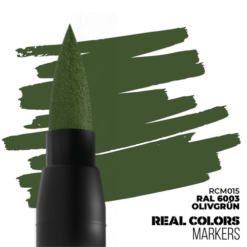 AK Interactive Real Colors Acrylic Fast Dry Marker Pens RAL 6003 Olivgrün - RCM015