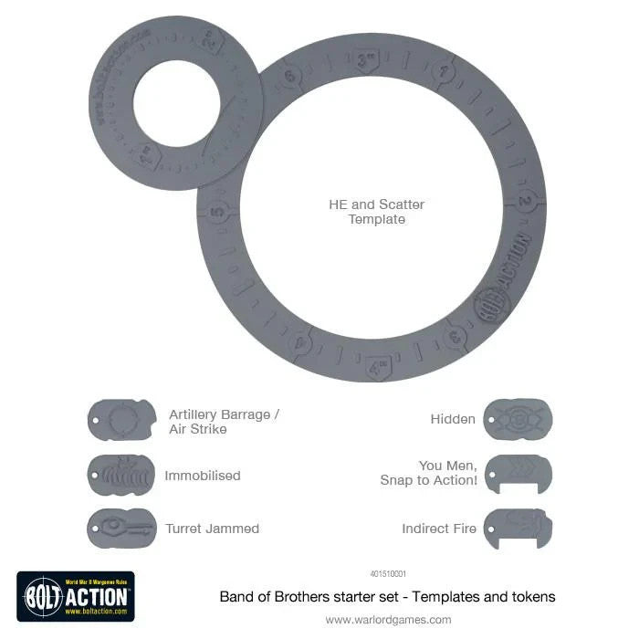 Warlord Games Bolt Action 1:56 Plastic Templates Game Accessories - (409000001)