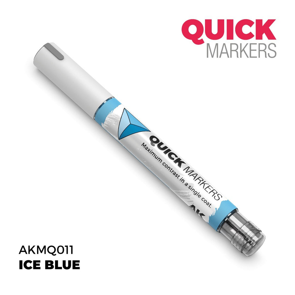 AK Interactive Acrylic Quick Gen Markers For Tabletop Games Ice Blue - AKMQ011