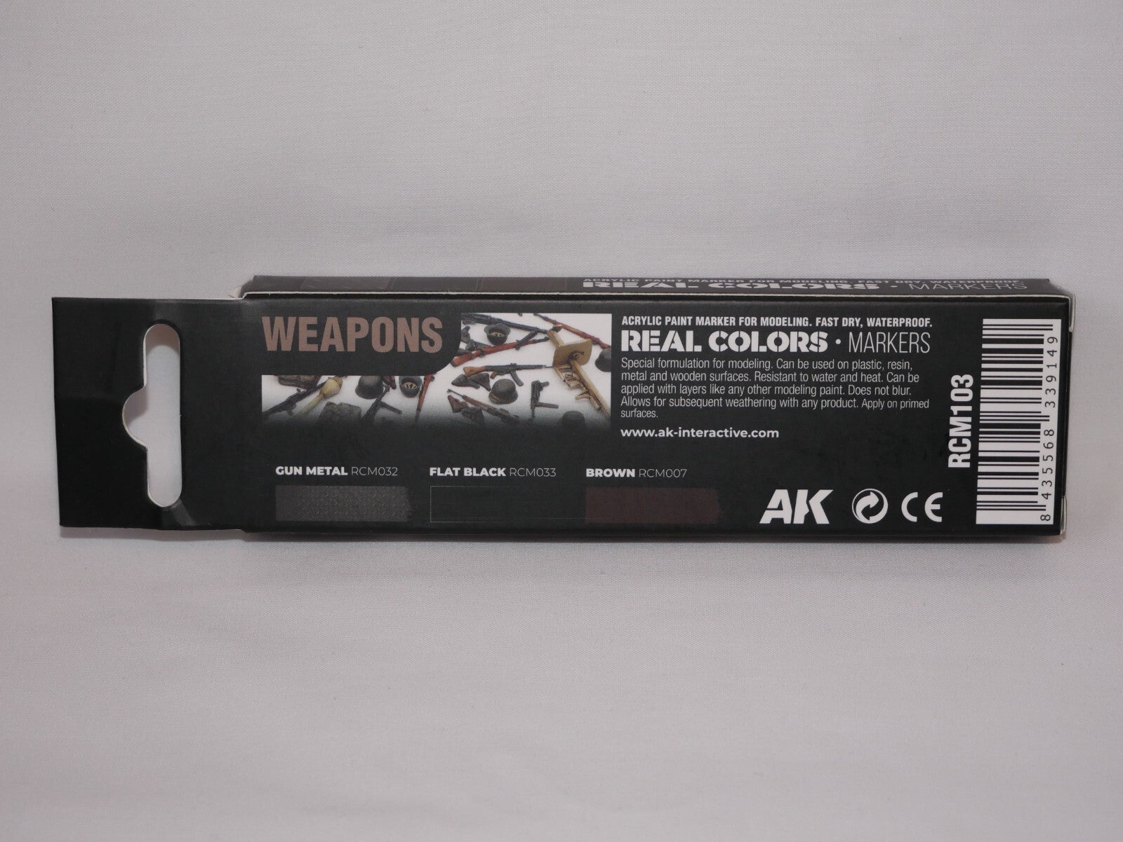 AK Interactive Real Colors Fast Dry Acrylic Markers Weapons (3 Piece) Set RCM103