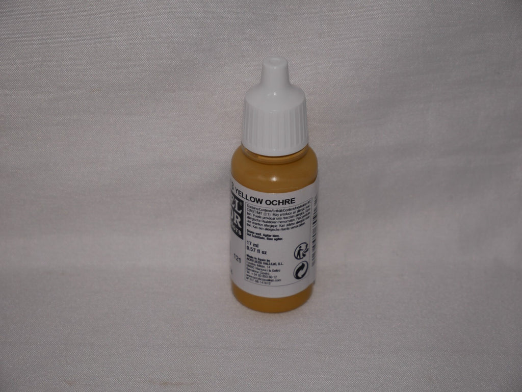 Vallejo Model Color Yellow Ochre Acrylic 17ml/0.57 fl oz Dropper Bottle - 70.913