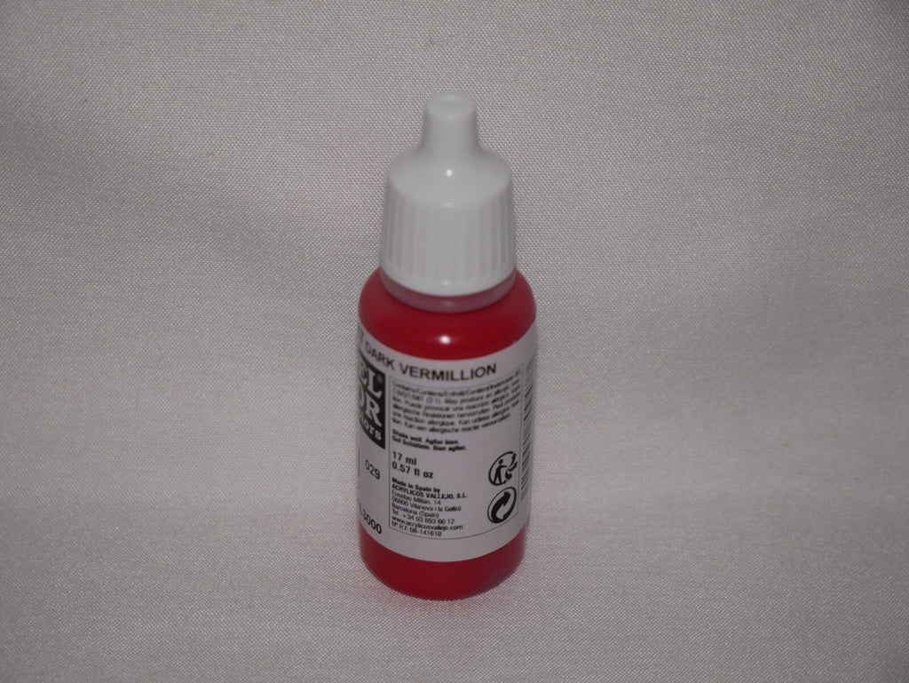 Vallejo Model Color Dark Vermilion Acrylic 17ml Dropper Bottle - 70.947